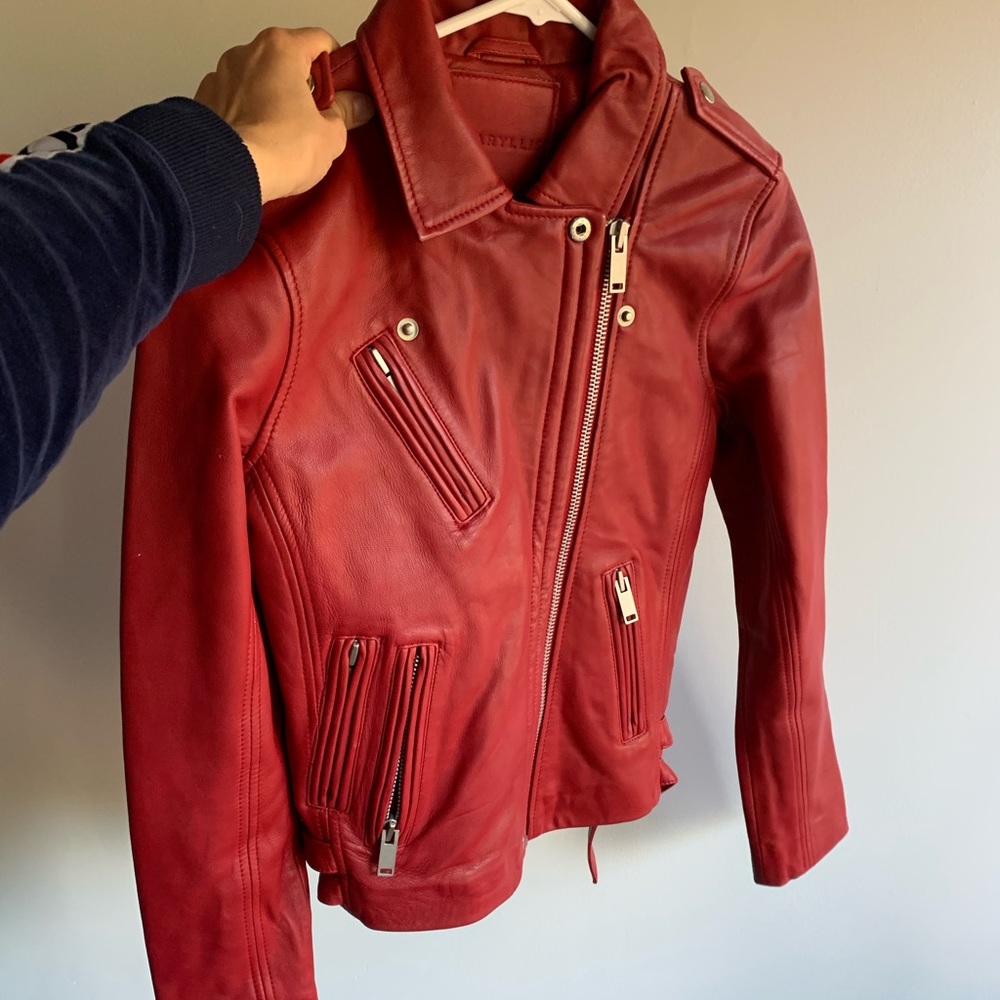 Amaryllis 100% red leather jacket
